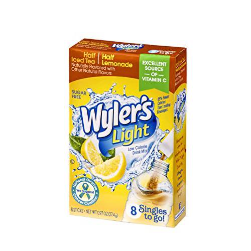 Wyler’s Light Singles To Go Powder Packets, Water Drink Mix, Half Iced Tea / Half Lemonade, 96 Single Servings (Pack of 12)