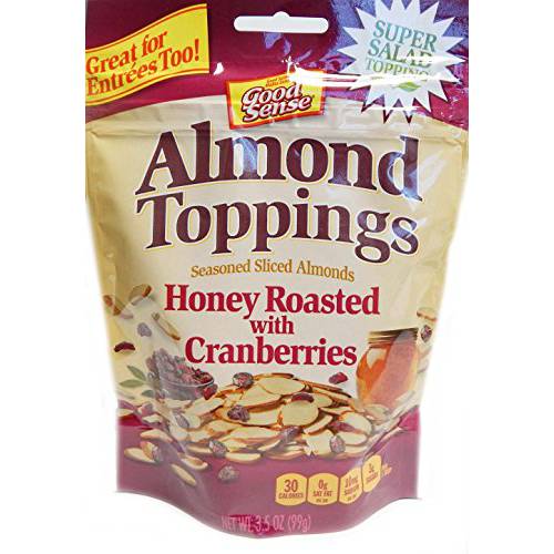 Salad Pizazz Almond Toppings, Honey Roasted with Cranberries - Snack Mix and Salad Topping - 3.5 Ounce (3.5 OZ) Resealable Bag(Package May Vary)