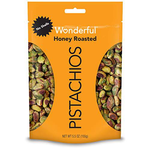 Wonderful Pistachios, No Shells, Honey Roasted Nuts, 5.5 Ounce Resealable Pouch