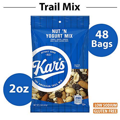 Kar’s Nut ’N Yogurt Trail Mix Snacks - Bulk Pack of 2 oz Individual Packs (Pack of 48)