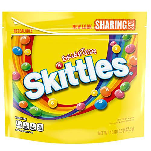 Skittles Brightside Sharing Size Candy, 15.6 Oz Bag (Pack of 6)