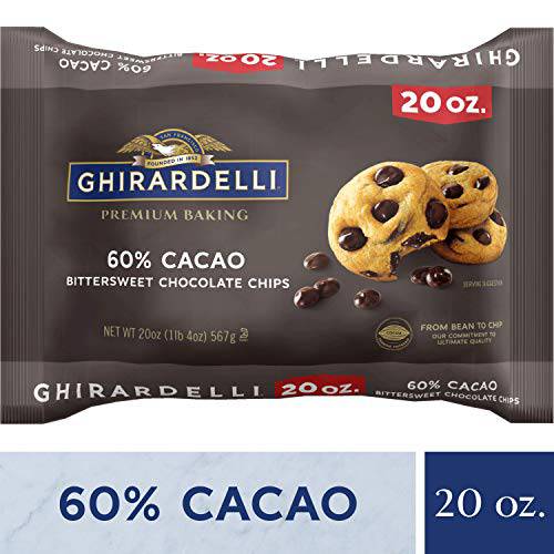 GHIRARDELLI 60% Cacao Bittersweet Chocolate Premium Baking Chips, 20 OZ Bag