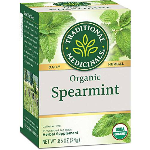 Traditional Medicinals Organic Spearmint Herbal Tea, Healthy & Refreshing, (Pack of 3) - 48 Tea Bags