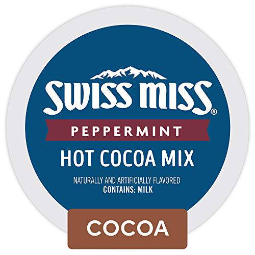 Swiss Miss Peppermint Hot Cocoa, Keurig Single-Serve Hot Chocolate K-Cup Pods, 88 Count