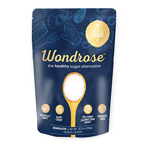 Wondrose Sugar Replacer by Keto and Co | Replaces Sugar Cup for Cup |0 Net Carbs | Sugar free, Diabetic Friendly, Natural, Gluten Free, Prebiotic Fiber | (Granulated, 10.5 oz Replaces 1 Lb of Sugar)