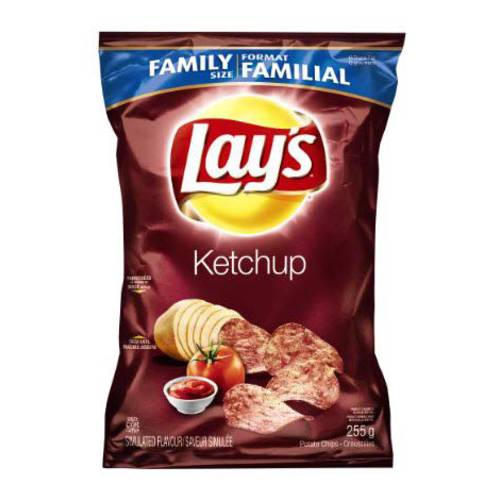 Canadian Lays Ketchup Chips (Imported From Canada) - 1 Family Size Bag