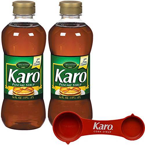 Karo Pancake Syrup 16 Ounce (Pack of 2) with Karo Measuring Spoon