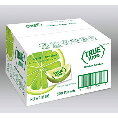 TRUE LIME Water Enhancer, Bulk Pack (500 Packets) | Zero Calorie Unsweetened Water Flavoring | For Water, Bottled Water & Recipes | Water Flavor Packets Made with Real Limes