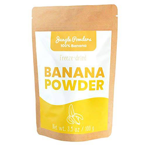 Jungle Powders Freeze Dried Banana Powder for Smoothies 5 oz, Powdered Banana Extract for Baking, Additive and Filler Free Natural Raw Banana Powder