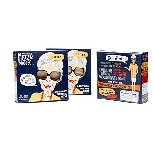 Salted Matzo Flats 5.5 oz, 3 Pack from The Matzo Project, Kosher (But Not Kosher for Passover), Vegan, Nut-Free, No Added Sugar, No Trans Fat, Nothing Artificial