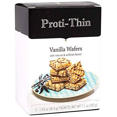 Proti-Thin High Protein Vanilla Wafer Squares, 15g Protein, Low Calorie, Low Sugar, Aspartame Free, Diet Wafer Bars, Healthy Snack, 2 Wafers per Serving, 5 Count Box