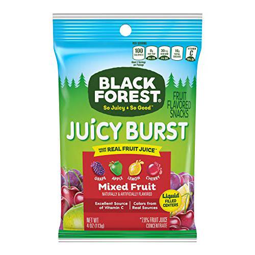Black Forest Fruit Snacks Juicy Burst, Berry Medley, 0.8 Ounce (40 Count), Berry Mix, 32 Ounce