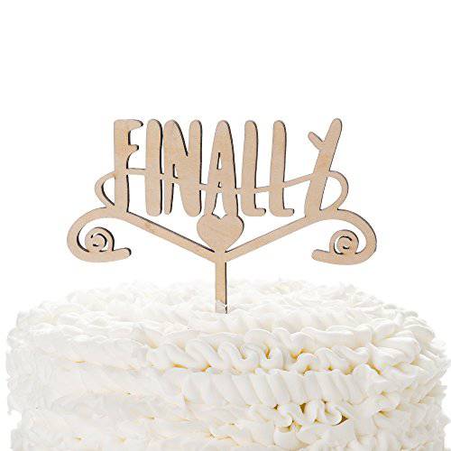 Ella Celebration Mr & Mrs Wooden Wedding Cake Topper, Small Rustic Reception Decoration (Mr and Mrs)