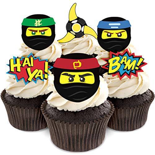 KREATWOW Ninja Cupcake Toppers for Ninja Birthday Party Supplies