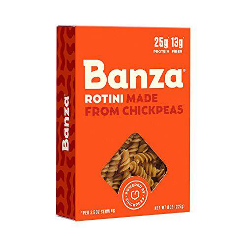 Banza Chickpea Pasta, Linguine - Gluten Free Healthy Pasta, High Protein, Lower Carb and Non-GMO - 8 Ounce (Pack of 6)