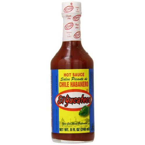El Yucateco Chile Habanero Hot Sauce Bottle Red, 8 Ounce (Pack of 2)