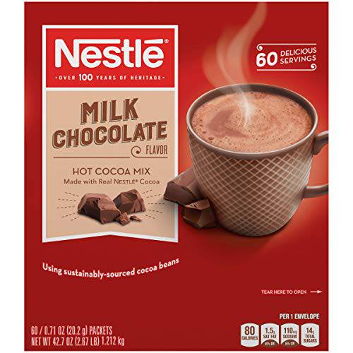 Nestle Hot Chocolate Mix, Hot Cocoa, Dark Chocolate Flavor, Made with Real Cocoa, 0.71 oz Packets (Pack of 300)