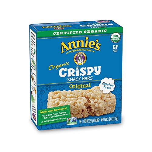 Annie’s Organic Original Crispy Snack Bars, Gluten Free, 3.9 oz, 5 ct.
