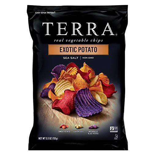 Terra Vegetable Chips, Taro Chips with Sea Salt, 6 oz (Pack of 12)