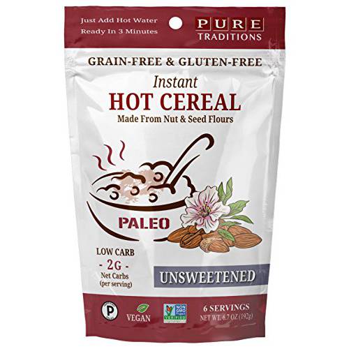 Keto Oatmeal, Instant Hot Cereal, Unsweetened, Certified Paleo, Keto Certified, Gluten & Grain Free (14.1 oz) (1 Pack)