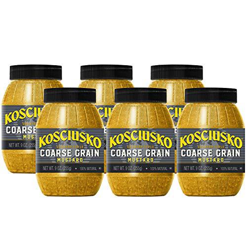 Plochman’s Kosciusko Country Style Coarse Grain Mustard, Hearty Country Classic, 9 Ounce (Pack of 6)