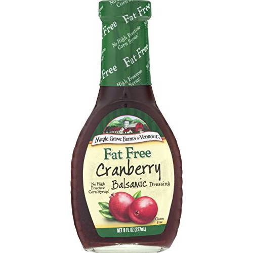 Maple Grove Farms Fat Free Salad Dressing, Cranberry Balsamic, 8 Ounce (Pack of 12)