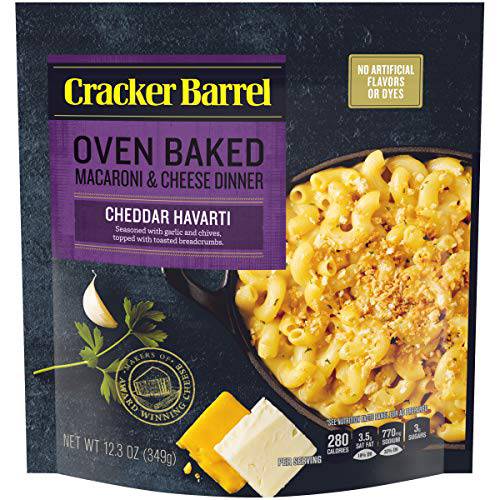 Cracker Barrel Cheddar Havarti Oven Baked Macaroni & Cheese Dinner, Holiday Recipes (12.3 oz Bag)