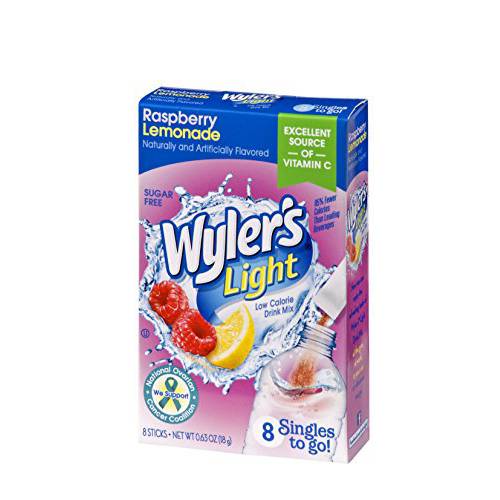 Wyler’s Light Singles To Go Powder Packets, Water Drink Mix, Raspberry Lemonade, 96 Single Servings (Pack of 12)