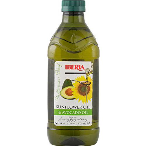 Iberia Avocado and Sunflower Oil (1.5 Liter) for High Heat Cooking, Frying, Baking, Homemade Sauces, Dressing and Marinades, 51 Fl Oz