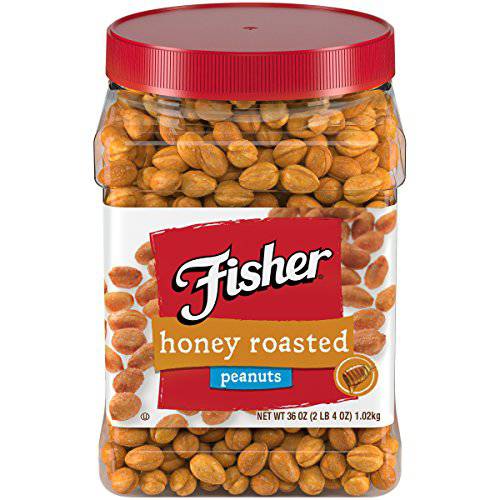 Fisher Snack Honey Roasted Peanuts, 36 Ounces (Pack of 6), Made with Real Honey