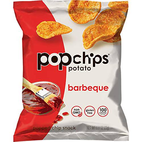 popchips, Potato Chips BBQ Potato Chips Single Serve 0.8 oz Bags Barbeque, 19.2 Ounce, (Pack of 24) (F-AR-72200)