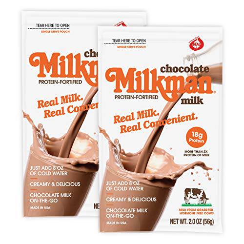 Milkman Chocolate Milk with 18g of Protein – Instant Dry Chocolate Milk Powder (2 Packets)