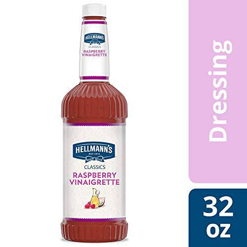 Hellmann’s Classics Raspberry Vinaigrette Salad Dressing Salad Bar Bottles Gluten Free, No Artificial Flavors or High Fructose Corn Syrup, Colors from Natural Sources, 32 oz, Pack of 6