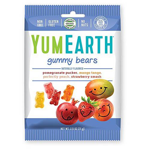 YumEarth Gluten Free Gummy Bears, Assorted Flavors, 2.5 Oz Bag - Allergy Friendly, Non GMO (Packaging May Vary)