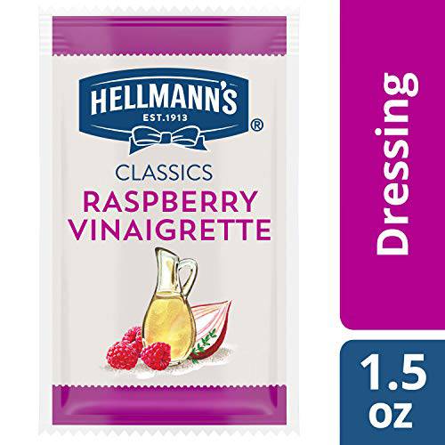 Hellmann’s Classics Raspberry Vinaigrette Salad Dressing Portion Control Sachets Gluten Free, No Artificial Flavors or High Fructose Corn Syrup, Colors from Natural Sources, 1.5 oz, Pack of 102