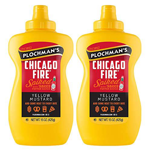 Plochman’s Yellow Chicago Fire Mustard 15 Oz (2 Pack)