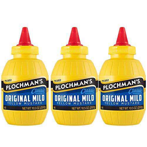 Plochman’s Yellow Mustard, Original Mild Classic Mustard, 10.5 Ounce (Pack of 3)