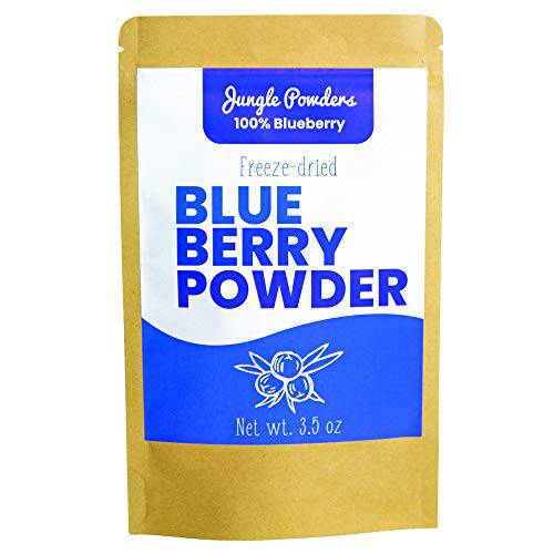 Jungle Powders Wild Blueberry Powder 3.5 oz, Nordic Freeze Dried Blueberries No Sugar Added, Additive and Filler Free Bilberry Fruit Superfood Powder