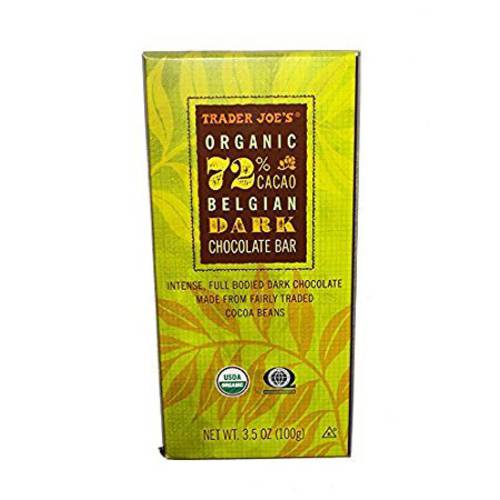Trader Joe’s Fair Trade Organic 72 % Cacao Belgian Dark Chocolate Bar ( pack of 2)