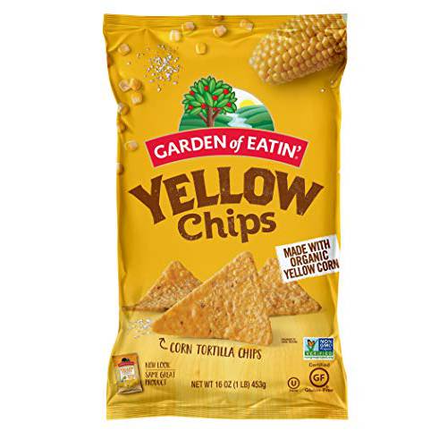 Garden of Eatin’ Tortilla Chips, Yellow Corn, Sea Salt, 16 oz. (Pack of 12) (Packaging May Vary)