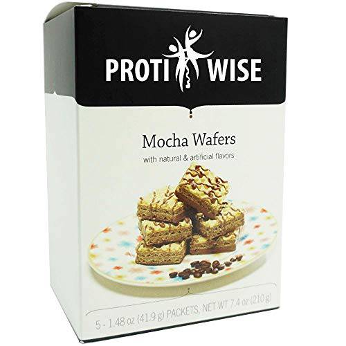 ProtiWise – Protein Wafer Crisp Bar | 5/Box | Weight Loss, KETO Diet Friendly, Hunger Control Snack | 200 Calories, 15g Protein, Low Carb, Low Sugar (Mocha)
