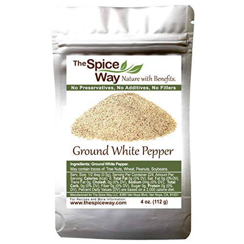 The Spice Way Ground White Pepper - ( 4 oz ) pure pepper powder
