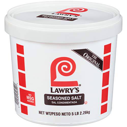Lawry’s Seasoned Salt, 5 lb - One 5 Pound Container of All-Purpose Seasoned Salt Made With Perfect Blend of Salt, Garlic, Turmeric, Celery, Paprika and Other Spices