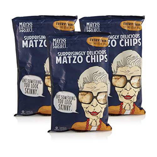 Matzo Chips, Everything, from The Matzo Project, Kosher, Vegan, Nut-Free, No Trans Fat, Nothing Artificial, 6 Ounce (Pack of 3)