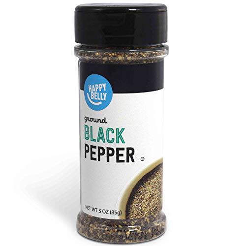 Amazon Brand - Happy Belly Black Pepper, Coarse Ground, 3 Ounces