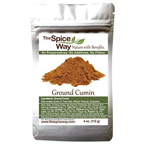 The Spice Way Ground Cumin - powder made from premium whole cumin seeds 4 oz resealable bag