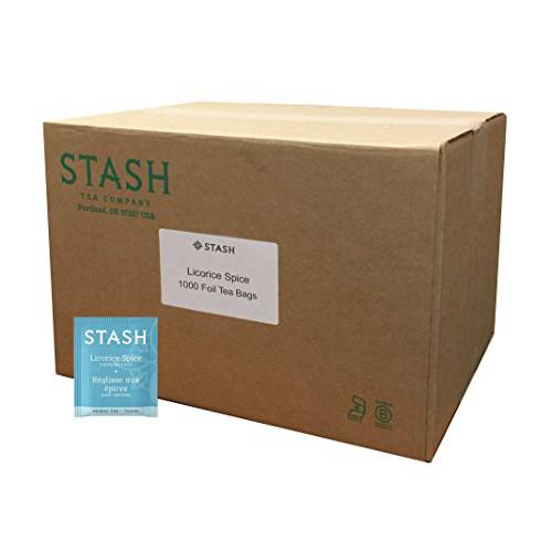 Stash Tea Licorice Spice 1000 Tea Bags in Foil Individual Black Tea Bags for Use in Teapots Mugs or Cups, Brew Hot Tea or Iced Tea