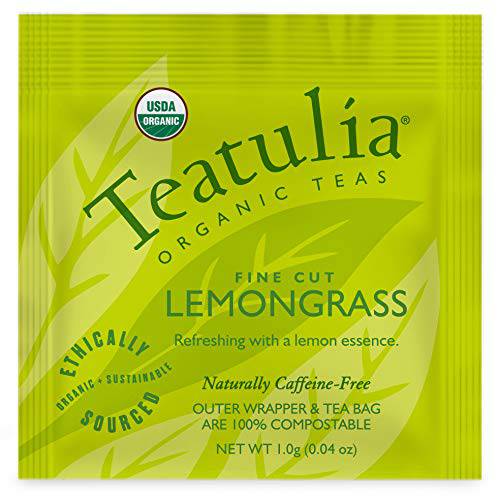 Teatulia Organic Lemongrass + Bay Leaf Tea Bags (50 Wrapped Tea Bags) | 100% Compostable | Sustainably Grown In Bangladesh