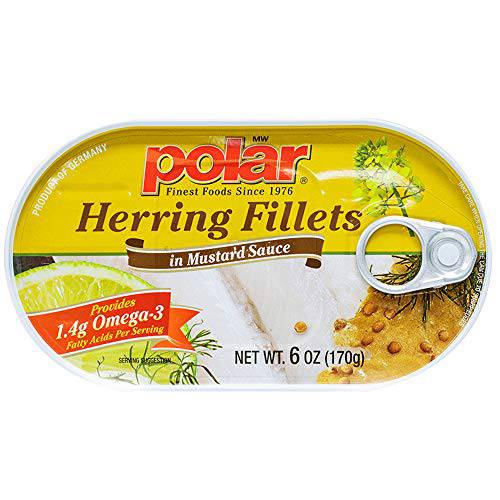 MW polar Herring Fillets in Mustard Sauce, 6 Ounce (Pack of 14)