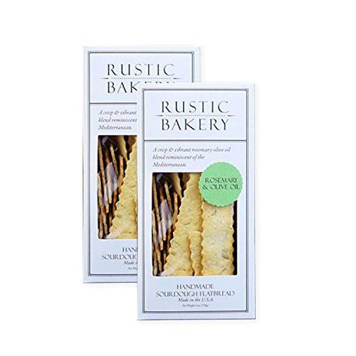 Rustic Bakery Gourmet Handmade Flatbread Rosemary & Olive Oil 6 oz. (2 pack)